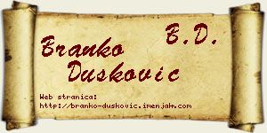 Branko Dušković vizit kartica